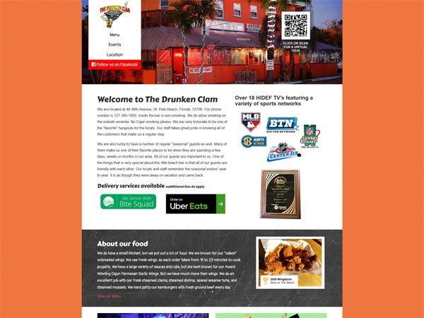 Drunken Clam Landing Page
