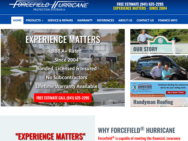 Forecefield Hurricane Landing Page