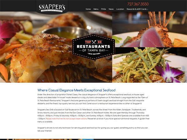 Snappers Sea Grill Landing Page